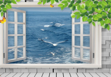 beyaz pencereden deniz manzarası…